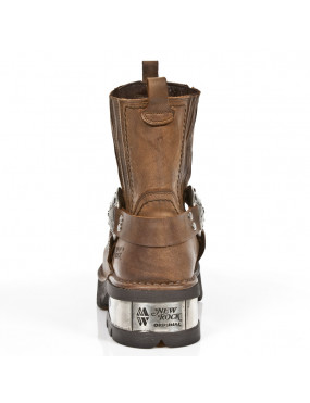 BROWN LEATHER COWBOY AVIATOR BOOTS TACÓN STEEL
