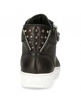 URBAN BLACK SPORTS SHOES WITH SPIKED STUDS