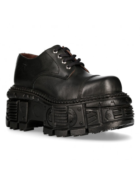 BLACK TANK PLATFORM SHOES WITH LACES