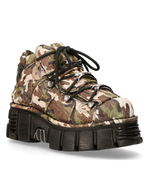 NEWROCK COMBAR CAMOUFLAGE PLATFORM SHOES WITH LACES