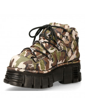 NEWROCK COMBAR CAMOUFLAGE PLATFORM SHOES WITH LACES