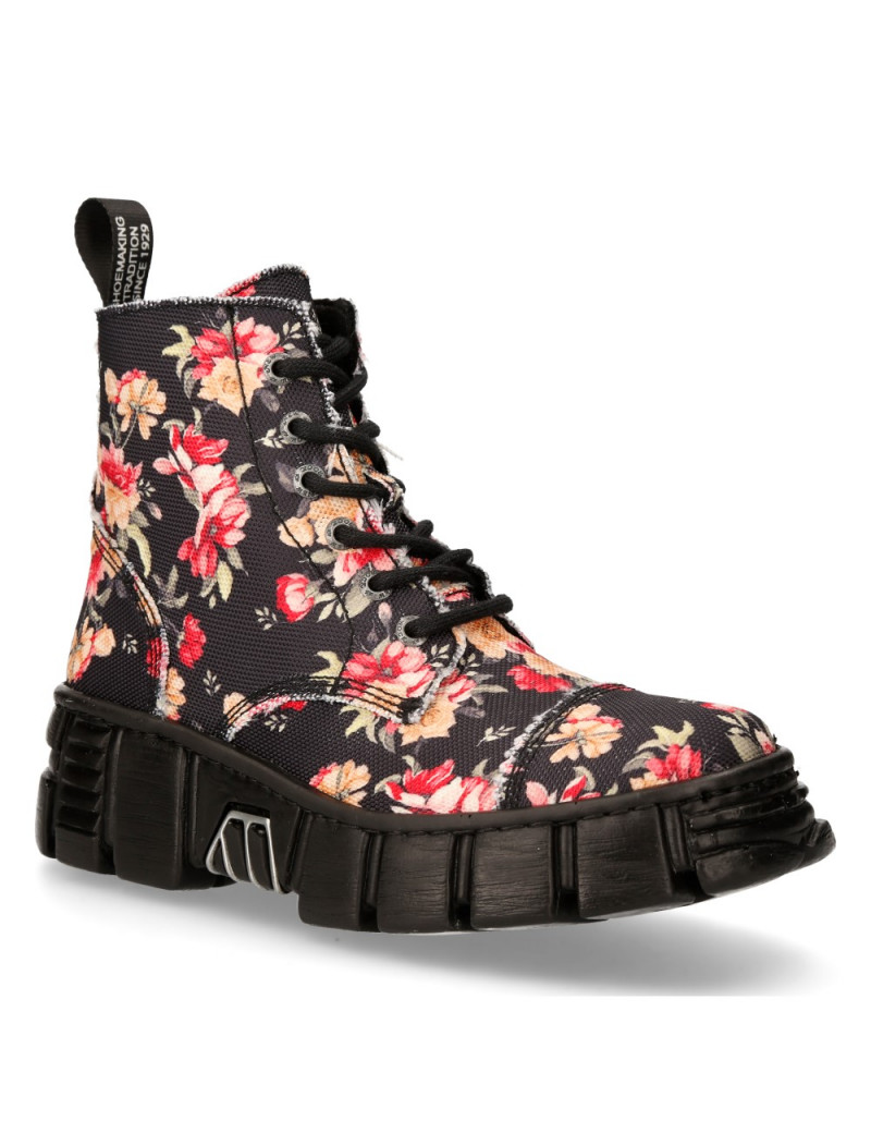 Military dress boots with floral 