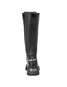 KNEE HIGH LACE UP COMMANDO BOOTS REACTOR BLACK