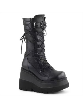 High black punk platform boots