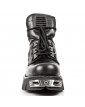 NEW ROCK UNISEX BLACK ANKLE BOOTS METALLIC COLLECTION