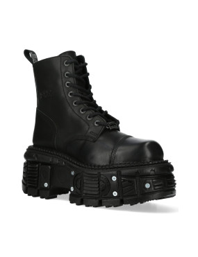 BLACK PLATFORM MILITARY BOOTS