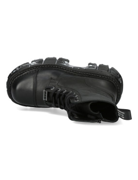 BLACK PLATFORM MILITARY BOOTS