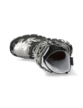 NEWROCK BLACK AND SILVER LEATHER BOOTS
