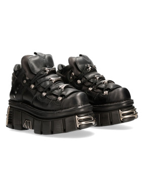 Black leather platform...
