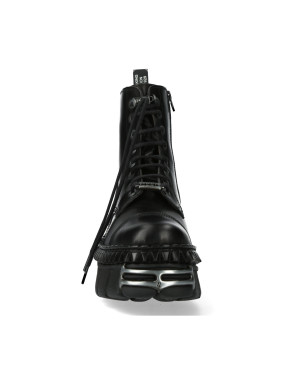 Botas estilo militar de vestir negras de piel