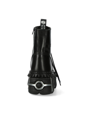 Black leather military-style dress boots
