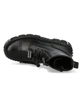 Black leather military-style dress boots