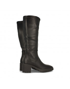 Women's synthetic leather boot with zipped heel